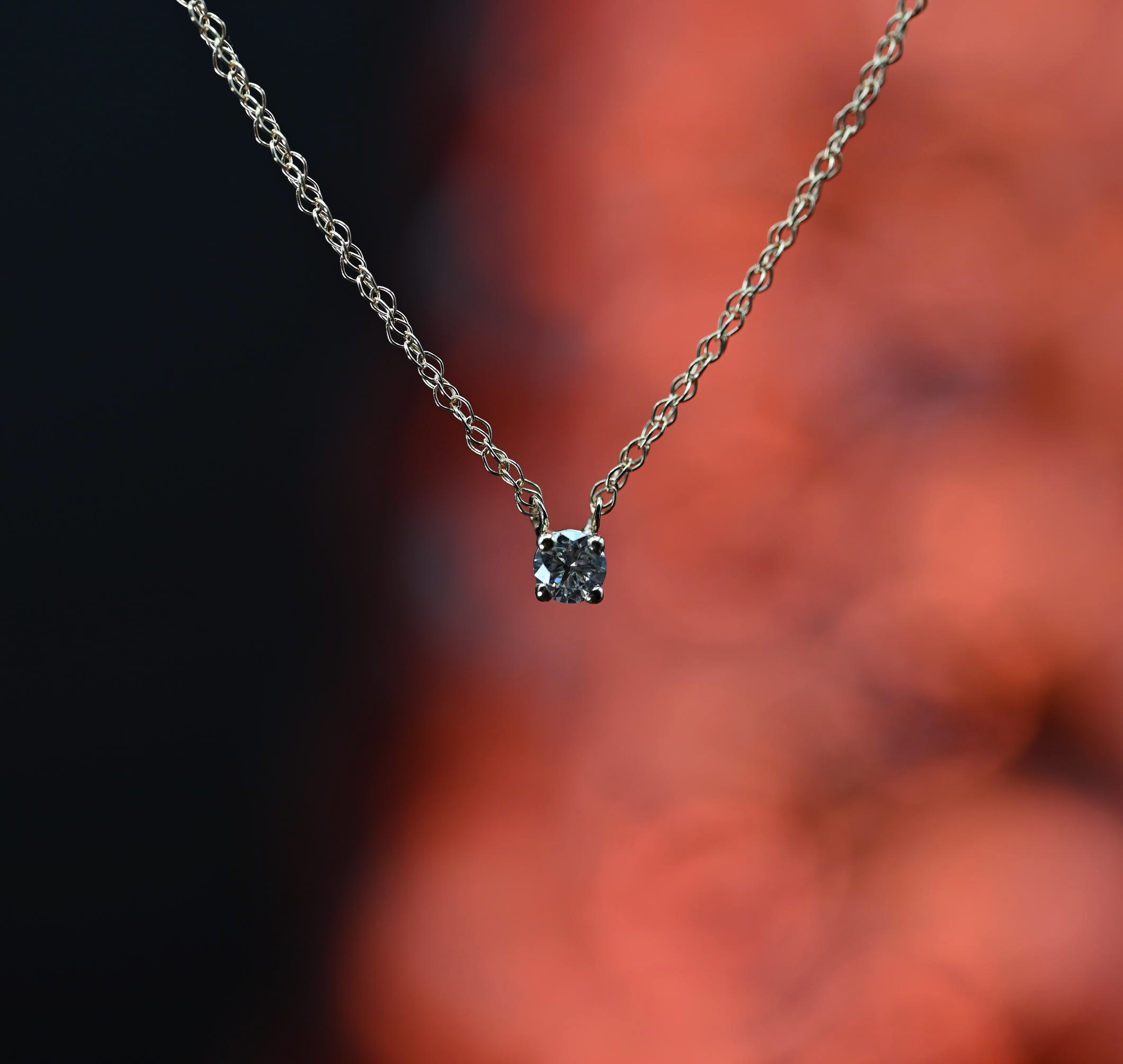 Canadian Mined Diamond Pendant Necklace 14K White Gold